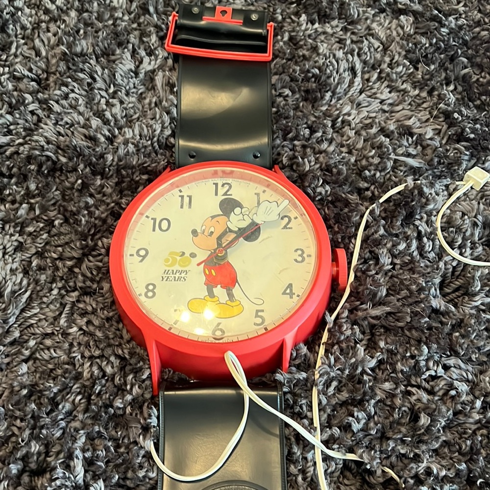 Mickey Mouse watch wall clock vintage Disney’s 50 happy years.. Vintage